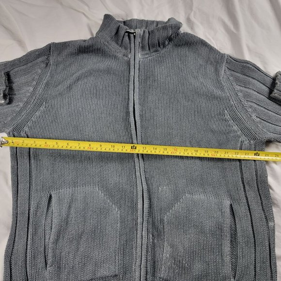 Tommy Bahama Jeans Mens XL Gray Cardigan Sweater Jacket Full Zip Heavyweight - Picture 9 of 12